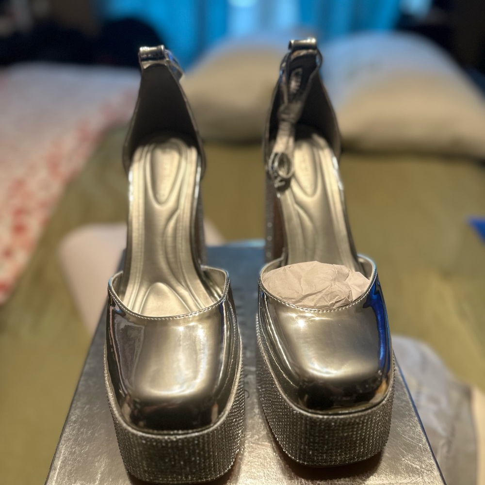 Silver Platform Heels